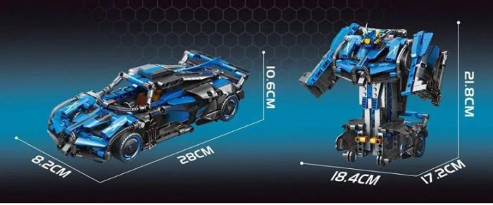 Конструктор LeiBao 8311 «Робот і Спортивний автомобіль Трансформер Спорткар» 544 деталей